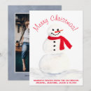 Search for watercolor snowman christmas cards Red scarf