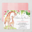 Search for giraffe baby girl shower invitations Jungle safari