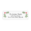 Search for holly leaves return address labels Red berries