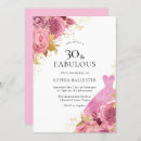 Search for pink and gold 30th birthday invitations Roses