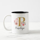 Search for pretty floral monogram mugs Feminine