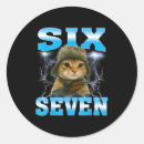Search for funny cat saying stickers Six