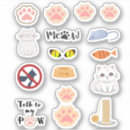 Search for cute cartoon cat stickers Paw