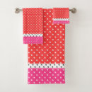 Search for pink white polka dot bath towels Modern