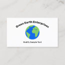 Search for environmentally friendly business cards Earth