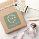 Search for olive green wedding stickers Initials