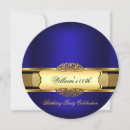 Search for mens blue and gold birthday invitations Mans birthday party
