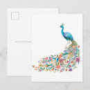 Search for blue peacock bird postcards Watercolor