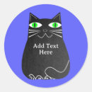 Search for cat green eyes stickers Black