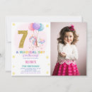 Search for 7th photo birthday invitations Unicorn
