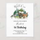 Search for deer 1st birthday invitations Gender neutral