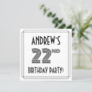 Search for 22nd birthday invitations 22 years old