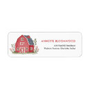 Search for red barn return address labels Cute