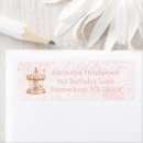 Search for carousel horses return address labels Girl birthday