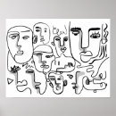 Search for abstract face art Line drawing