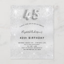 Search for silver 45th birthday invitations Modern
