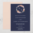 Search for navy blue peach wedding invitations Boho