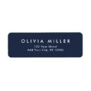 Search for navy blue and white return address labels Simple