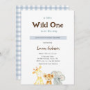 Search for blue safari baby shower invitations Simple