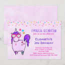 Search for mythical creature birthday invitations Unicorn