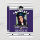 Search for purple and silver graduation invitations College