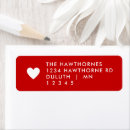 Search for wedding heart return address labels Red