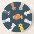 Search for funny cat coasters Meow