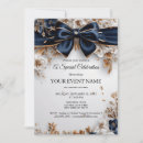 Search for blue special invitations Navy blue and gold