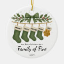 Search for 5 christmas tree decorations Family of five