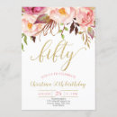 Search for floral 50th birthday invitations Elegant
