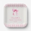Search for pink bow plates Baby shower