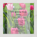 Search for tulip flowers birthday invitations Pink