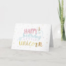 Search for unicorn birthday cards Gold foil