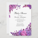 Search for pink and purple baby shower invitations Watercolor