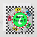 Search for green race car invitations Blue