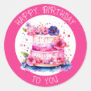Search for happy birthday pink cake stickers Whimsical