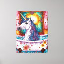 Search for purple unicorns canvas prints Colourful