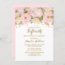 Search for pretty 50th birthday invitations Pink