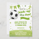 Search for soccer player birthday invitations Green