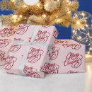 Search for merry christmas script wrapping paper Girly