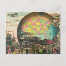 Search for vintage world globe postcards Map