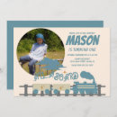 Search for train 1st birthday invitations Retro