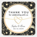 Search for black thank you wedding stickers Vintage
