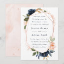 Search for navy blue peach wedding invitations Pink