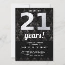Search for black silver 21st birthday invitations Twenty one