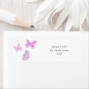 Search for pink and purple return address labels Butterflies
