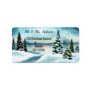 Search for winter landscape return address labels Watercolor