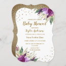 Search for purple and gold baby shower invitations Floral