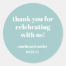 Search for light blue wedding stickers Thank you for celebrating