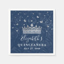 Search for blue and silver napkins For her